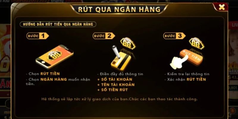 Hướng dẫn rút tiền sau khắc phục sự cố 